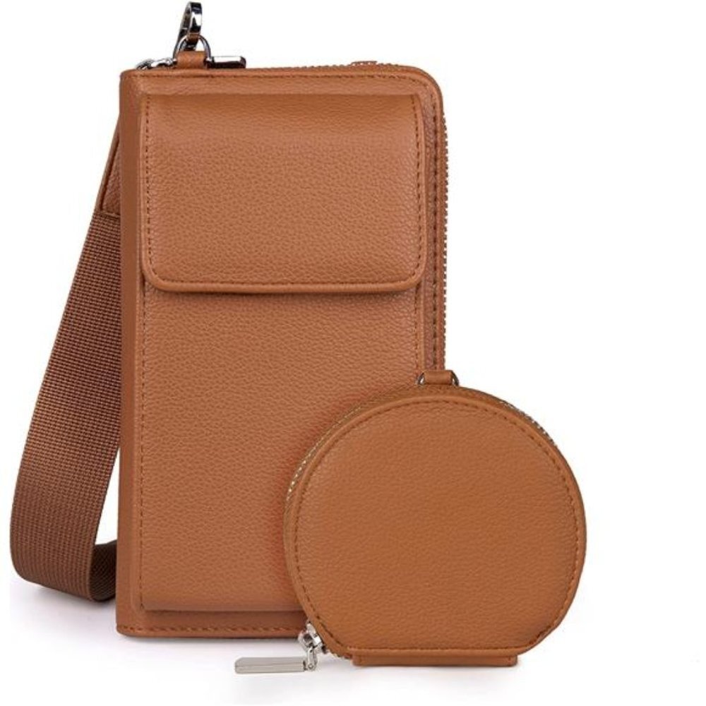RFID Blocking Small Crossbody Cell Phone Purse for Women, Brown